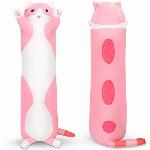 Plišasti podporni valj in blazina 50 cm muca roza