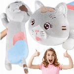 Plišasti podporni valj in blazina 70 cm muca siva