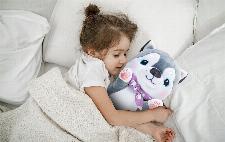 Plišasti podporni valj in blazina 70 cm kuža siv