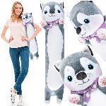 Plišasti podporni valj in blazina 70 cm kuža siv