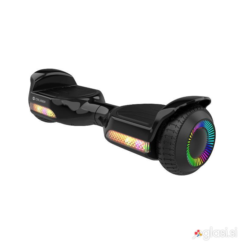 Električno dvokolo skuter rolka LED RGB 100kg Cruiser 10 km/h črna