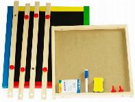 Dvostranska lesena risalna tabla 65cm + krede