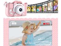 Aku. digitalni fotoaparat LCD za otroke SD roza + etui in trak