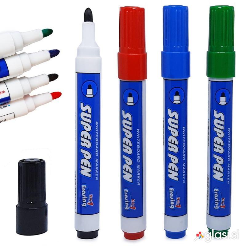 Set 4 suhobrisnih markerjev za belo tablo - flomastri piši briši