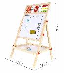 Dvostranska lesena risalna tabla 67cm + krede