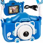 3MP otroški fotoaparat LCD SD FULL HD moder + etui in trak