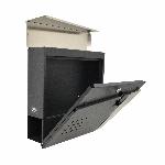 Poštni nabiralnik z režo za časopis antracit in inox mod.51 370x370x105mm