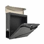 Poštni nabiralnik z režo za časopis antracit in inox mod.53 370x370x105mm