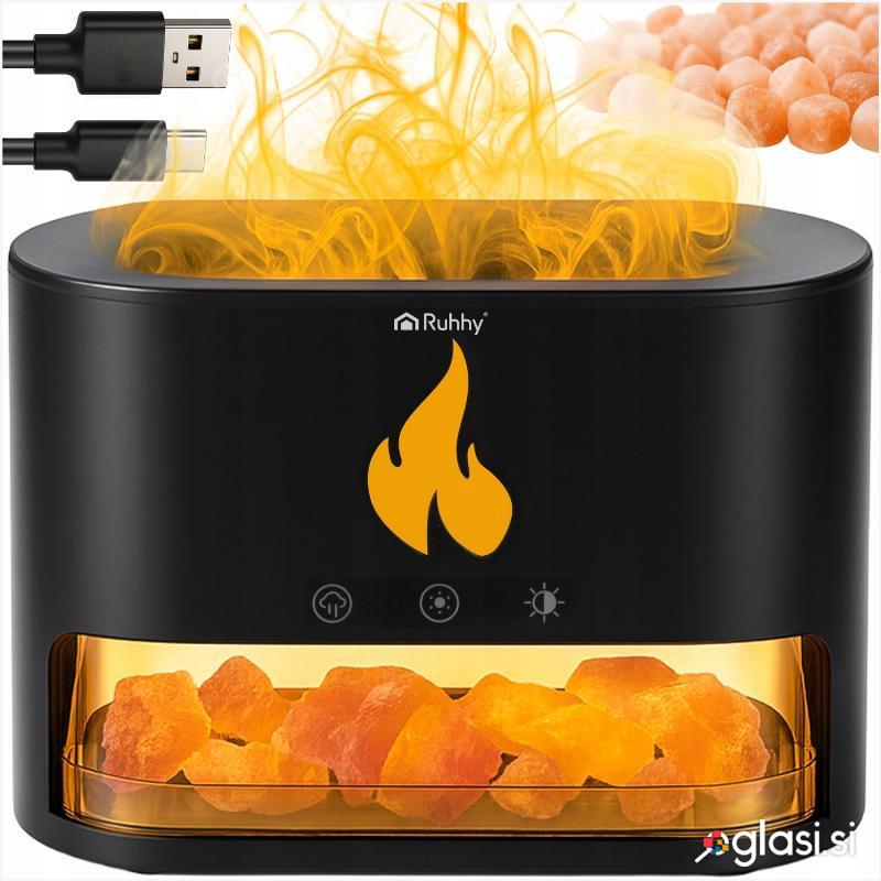 10W difuzor dekorativni LED RGB kamin 250ml vlažilec zraka USB