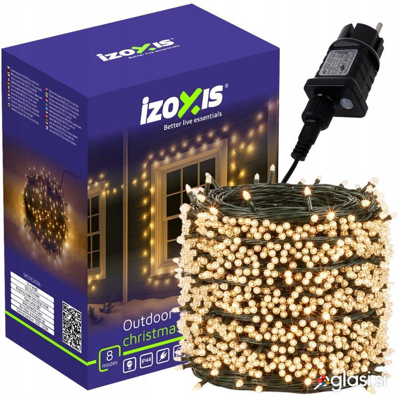 id-1000 Zunanje novoletne lučke veriga 500 LED toplo bela 8 funkcij 35m
