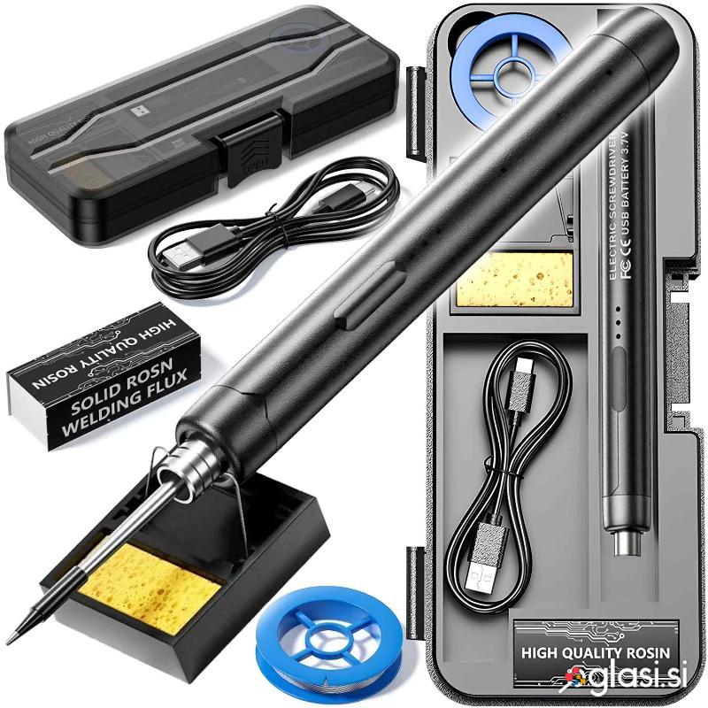Akumulatorski prenosni 800mAh ročni spajkalnik do 400°C USB