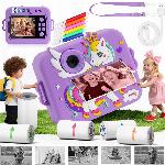 Otroški LCD instant fotoaparat s tiskalnikom + 3 trakovi vijoličen