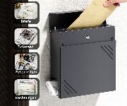 Stenski poštni nabiralnik z režo za časopis antracit mehko zapiranje V63