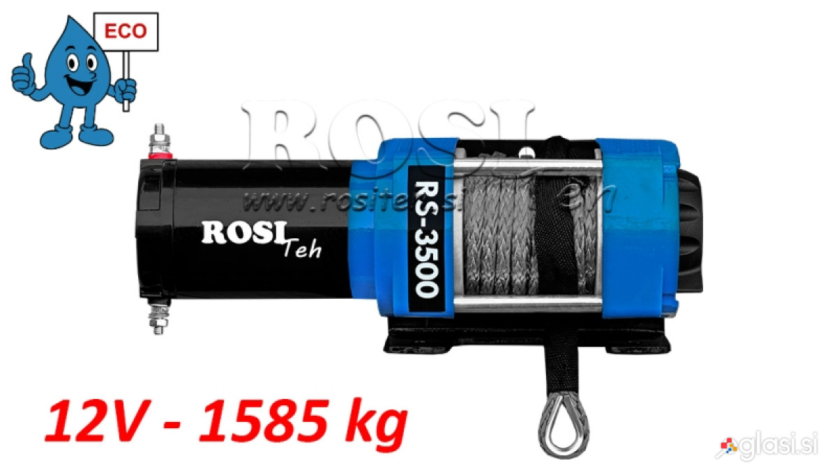 12 V ELEKTRIČNI VITEL RS-3500 - 1585 kg SINTETIČNA VRV ECO