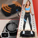 550 LCD fitnes trener platforma za vibracijsko vadbo z daljincem do 150kg črna