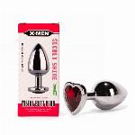 ANALNI ČEP X-MEN Secret Shine Heart Red (L)