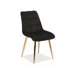 4 x stol - črni žamet in zlate noge