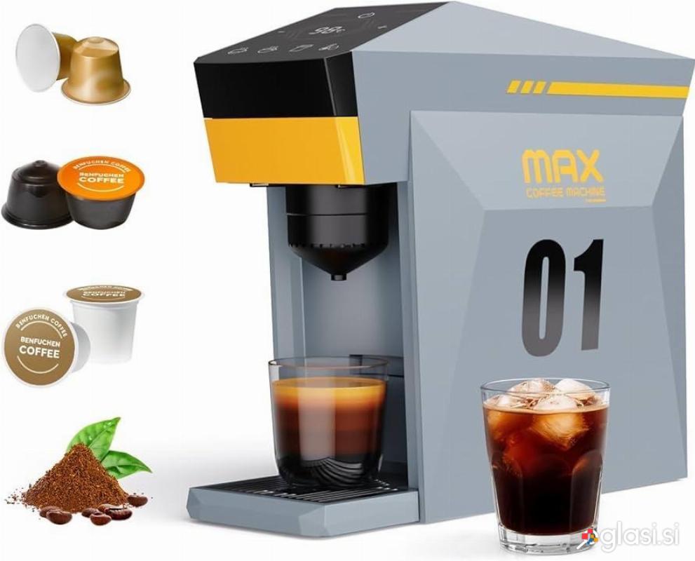 NOV 4v1 espresso aparat – Nespresso / Dolce Gusto / K-Cup / mleta kava