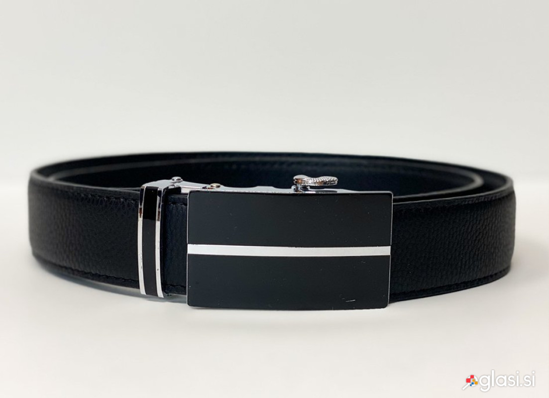Usnjen pas črn unisex