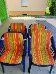 PVC vrtni stoli z blazinami, 4x