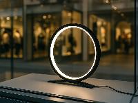 id-1005 LED okrogla namizna svetilka 3 barve svetlobe USB 26cm črna