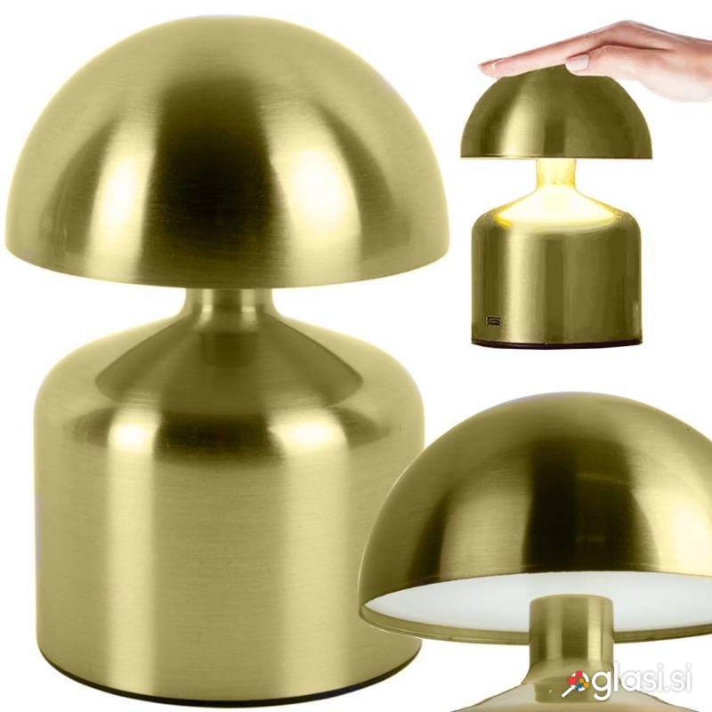 id-1005 LED kovinska aku. touch namizna svetilka USB goba srebrana ali zlata