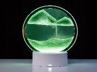 USB LED RGB 3D namizna steklena peščena slika 19cm zelena