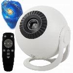 id-2097 LED galaxy 4K zvezdni projektor USB 12 projekcij daljinec bel