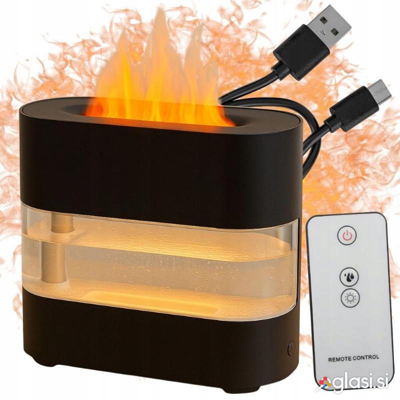 id-1896 Vlažilec zraka difuzor aromaterapija LED RGB USB 300ml kamin