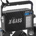 id-1215 Retro prenosni FM radio LED X-BASS USB črn