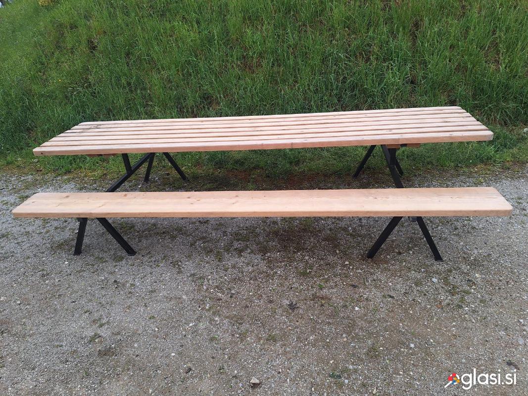 Vrtna garnitura – miza + 2 klopi (3 kompleti)