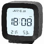 id-1344 LCD budilka s prikazom temperature datuma vlage črna