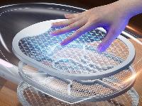 Aku. zložljiv električni lopar uničevalec insektov LED UV USB 50cm bel