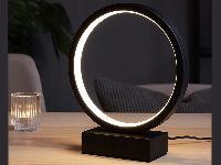 id-1005 LED okrogla namizna svetilka 3 barve svetlobe USB 23cm črna