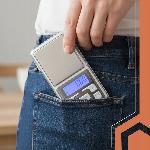 id-2319 Digitalna mini LCD žepna tehtnica za nakit 200-0.01g osvetljena srebrna