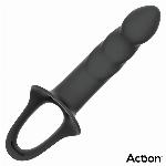 STRAP-ON Action Hollow Dildo Silicone Black (S)