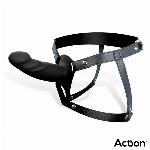 STRAP-ON Action Hollow Dildo Silicone Black (S)