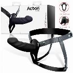 STRAP-ON Action Hollow Dildo Silicone Black (S)