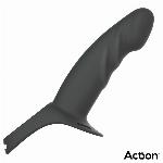 STRAP-ON Action Hollow Dildo Silicone Black (S)