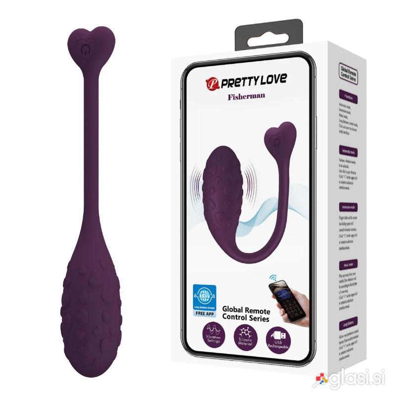 VIBRACIJSKI JAJČEK Pretty Love Fisherman App Purple