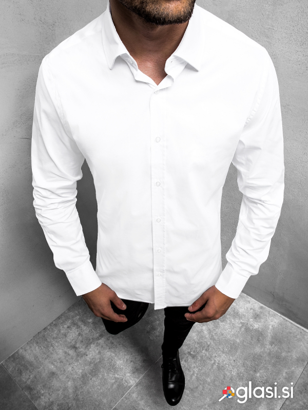 Bela dolga srajca slimfit Xl