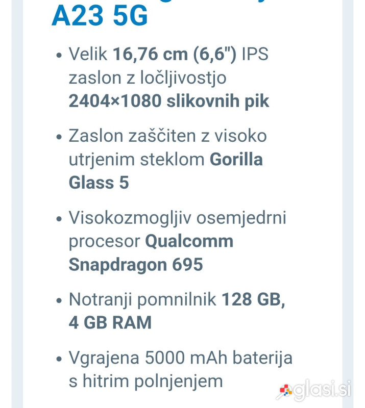 Prodam Sasmsung Galaxy A23 5G