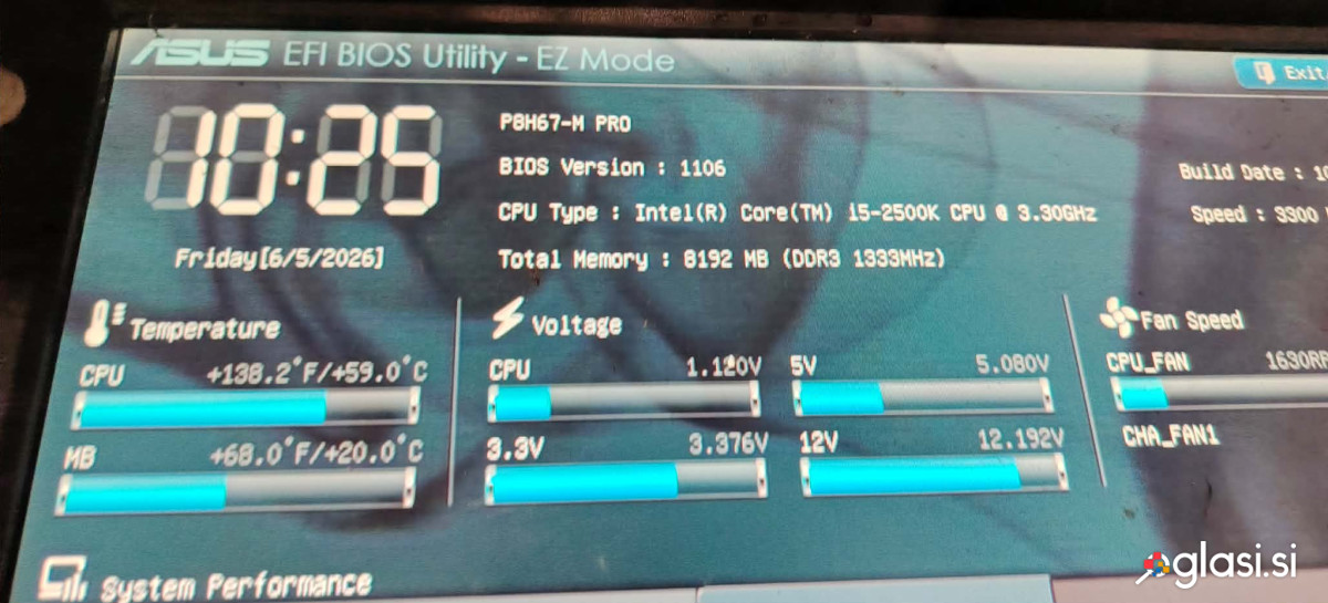 Asus P8h67-M PRO + cpu i5 2500K+8GB ram+cooler+io shield