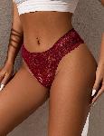 HLAČKE Ohyeah P5371 Red - rdeča cvetlična čipka, brazilke