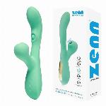 VIBRATOR RABBIT Zenn Double Fun Green - G-točka, sesanje klitorisa, silikonski, 