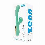 VIBRATOR RABBIT Zenn Double Fun Green - G-točka, sesanje klitorisa, silikonski, 