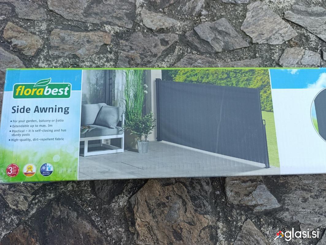 Markiza (ni tenda) - samostoječa, antracitne barve 300cmx160cm nova