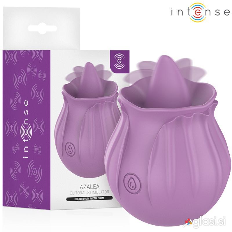 KLITORALNI STIMULATOR Intense Azalea Purple - vibrator z jezičkom, 10 vibracij, 