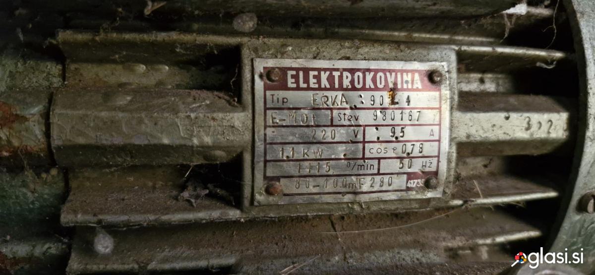 Brus Elektro motor, dvofazni 1.1 kW, 1414 rpm,  s sklopko in brusom