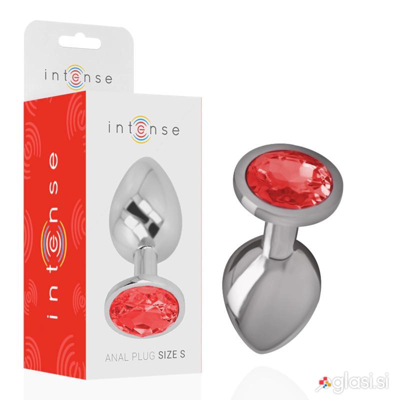 ANALNI ČEP Intense Metal With Red Crystal (S)